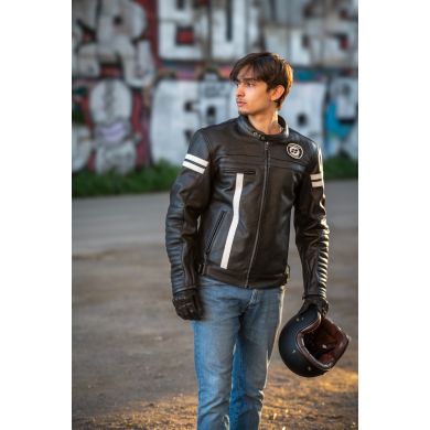 Chaqueta Moto Piel Garibaldi Moka Racer