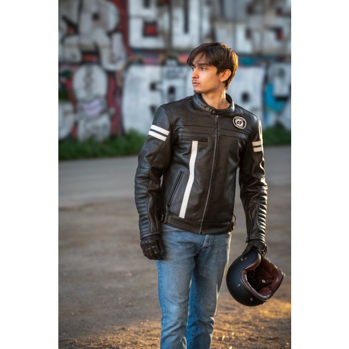 Chaqueta Moto Piel Garibaldi Moka Racer