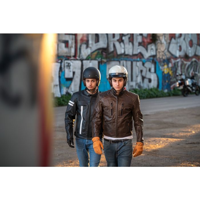 Chaqueta Moto Piel Garibaldi Moka Racer