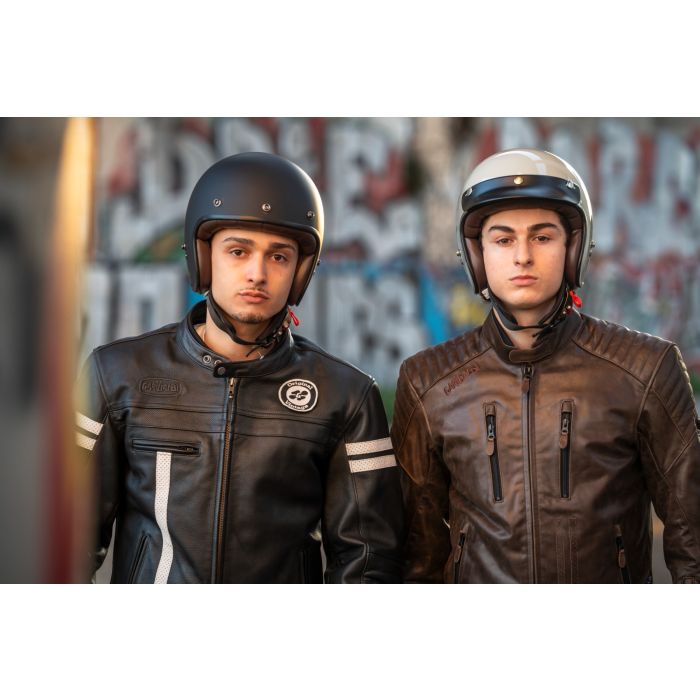 Chaqueta Moto Piel Garibaldi Moka Racer