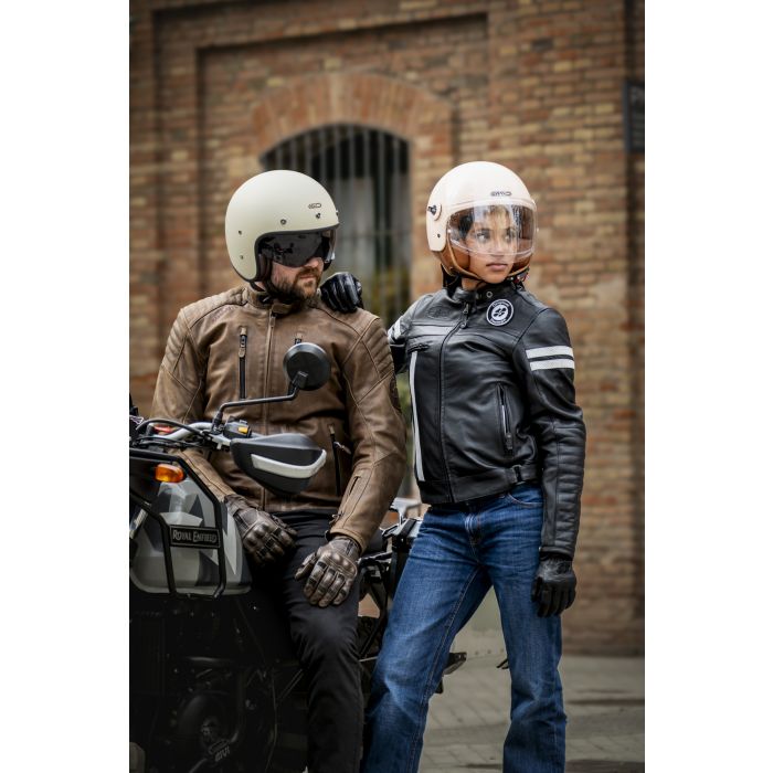 Chaqueta Moto Piel Garibaldi Moka Racer Sas-tec Lady