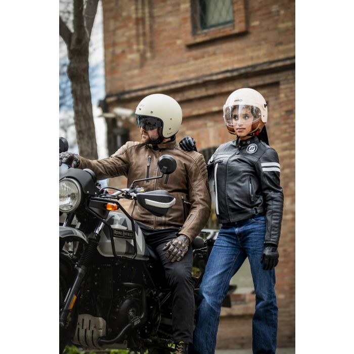 Chaqueta Moto Piel Garibaldi Moka Racer Sas-tec Lady