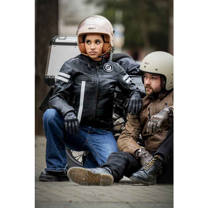 Chaqueta Moto Piel Garibaldi Moka Racer Sas-tec Lady