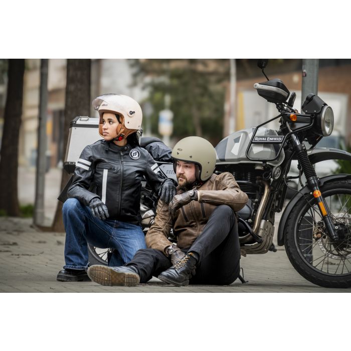 Chaqueta Moto Piel Garibaldi Moka Racer Sas-tec Lady