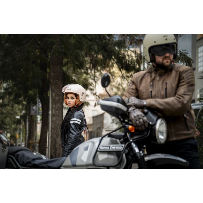 Chaqueta Moto Piel Garibaldi Moka Racer Sas-tec Lady