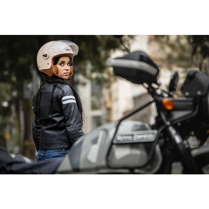 Chaqueta Moto Piel Garibaldi Moka Racer Sas-tec Lady