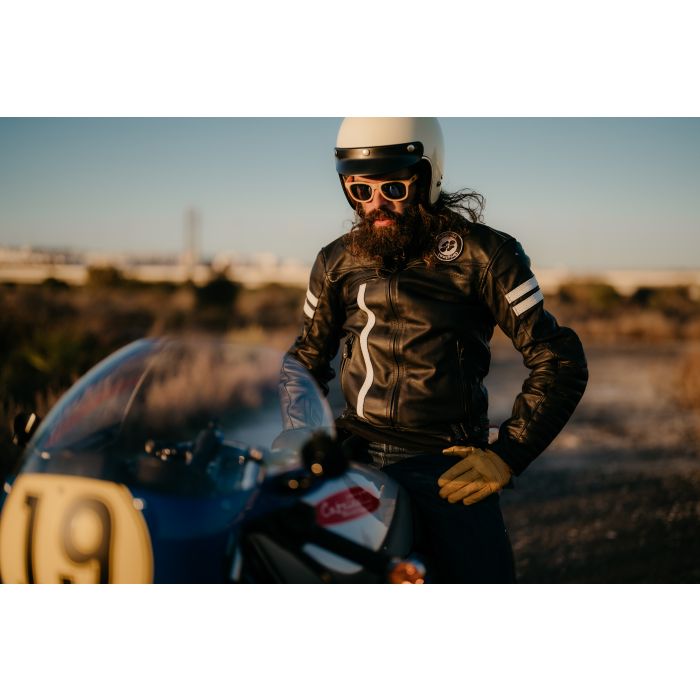 Chaqueta Moto Piel Garibaldi Moka Racer