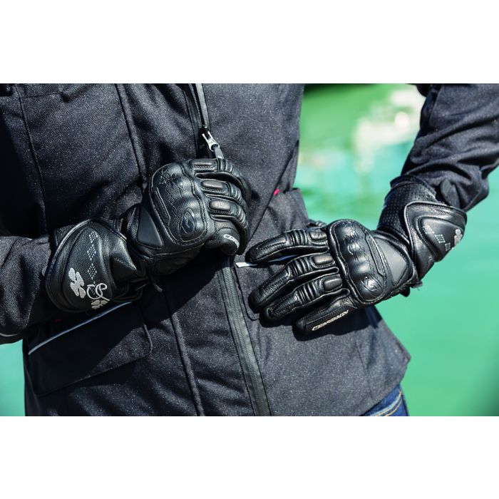 Guantes de cuero con forro térmico para hombre (negro, 3XL)